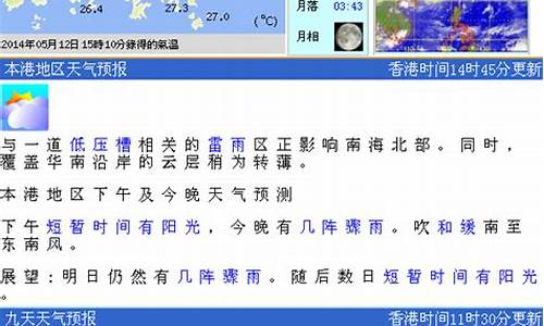 香港天气预报15天准确一览表_香港天气预报HKO